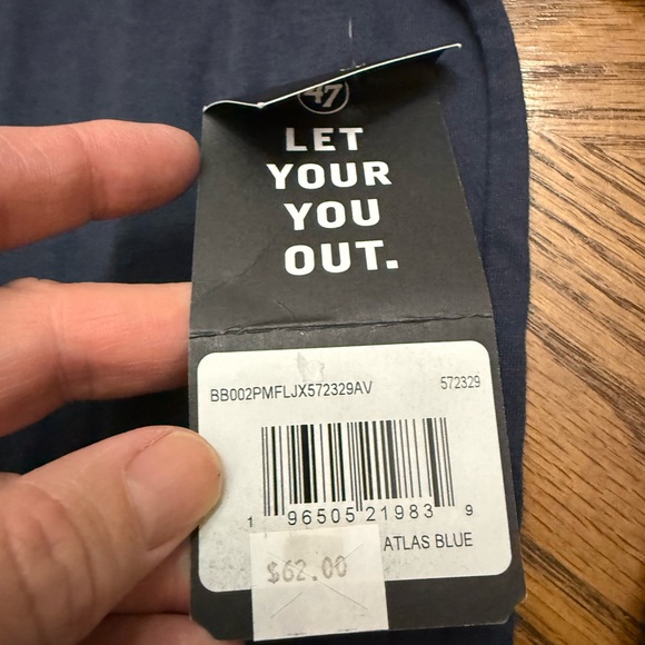 ‘New with Tags 47 Men's Navy Boston Red Sox Long Sleeve Shirt - Picture 3 of 6